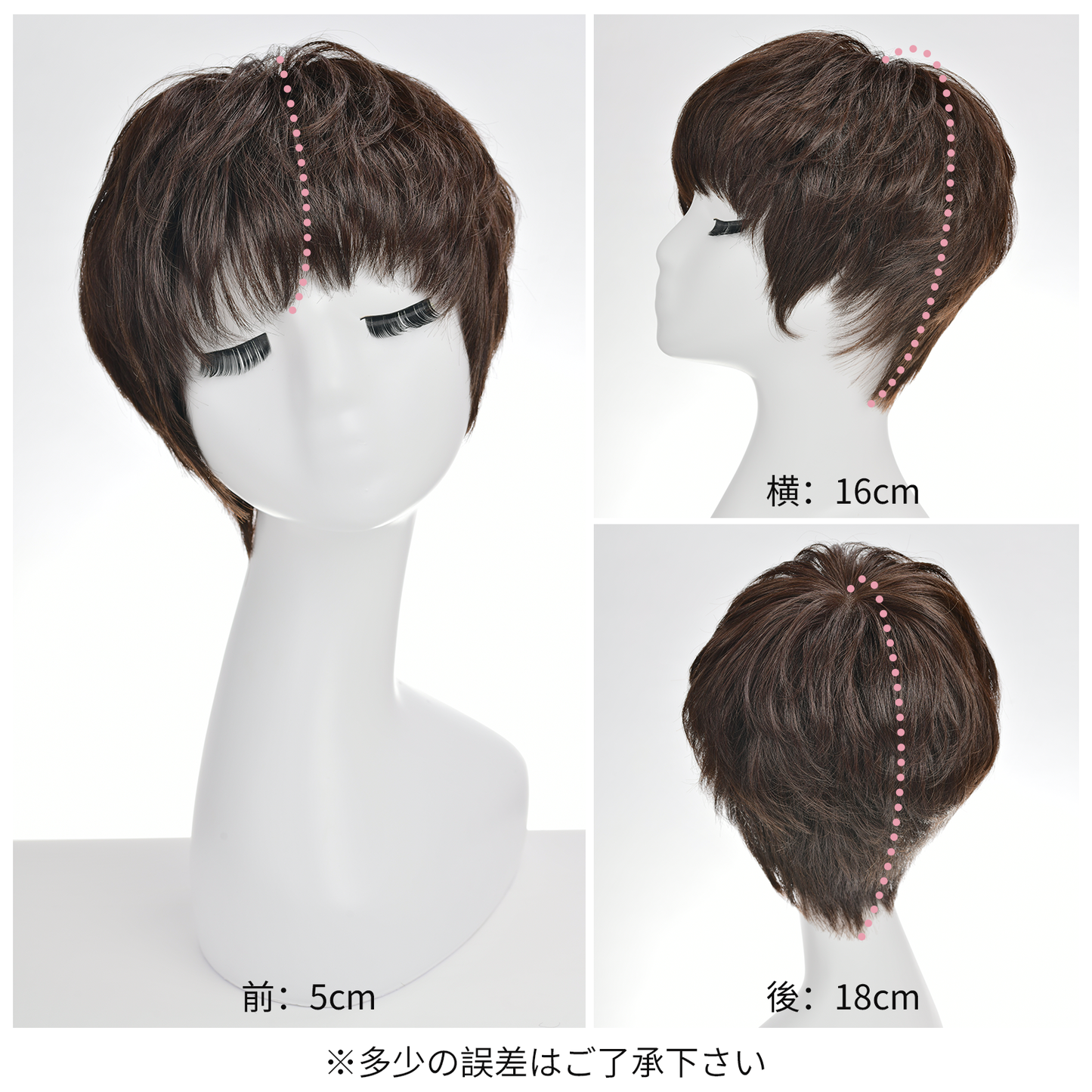 人毛ミックス　ウィッグ　レイヤー　フルウィッグ　自然　ショート　かつら　総手植え　ネイチャーショー DS